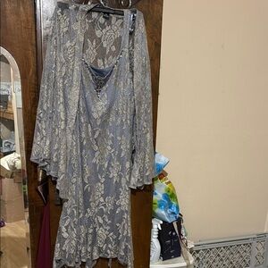 Jessica Howard Silver Lace Dress